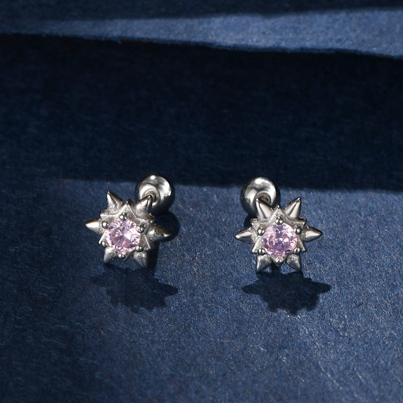 Women's Star Micro Inlaid Zircon Screw Ear Rings