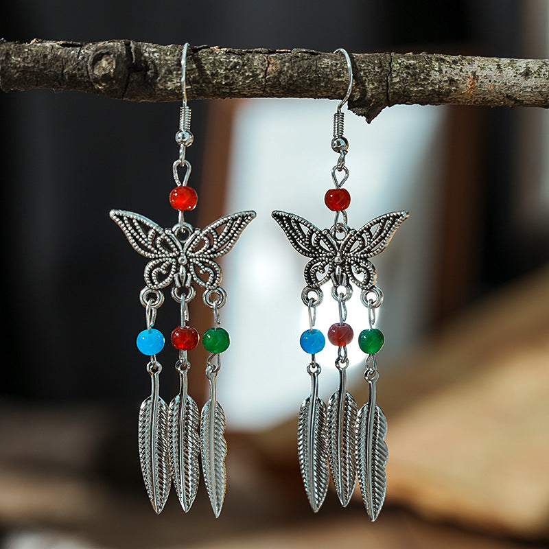 Color Short Small Butterfly Simple Bohemian Earrings