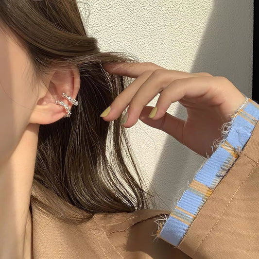 Cut Super Flash Pinion Ear Clip Earrings