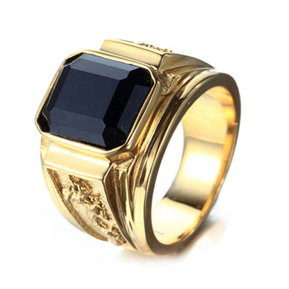 Men's Color Gem Personality Dragon Totem Fashion Rings