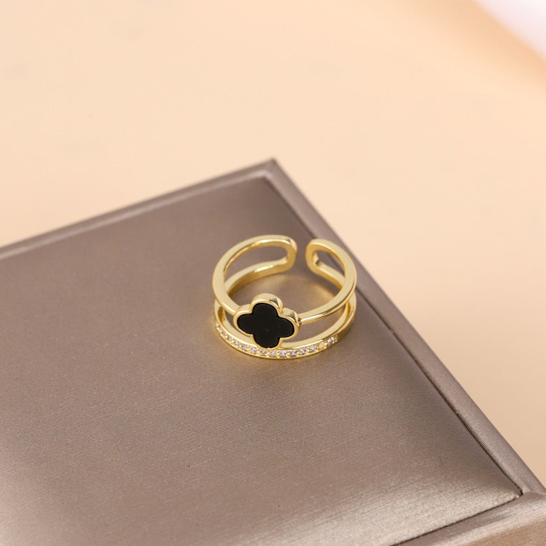 Women's Four-leaf Clover Special Interest Light Luxury Rings