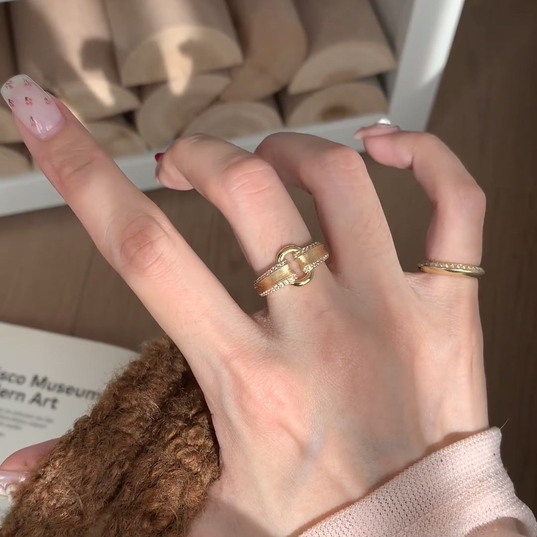 Women's Niche Retro Woven Wheat Simple Twist Rings