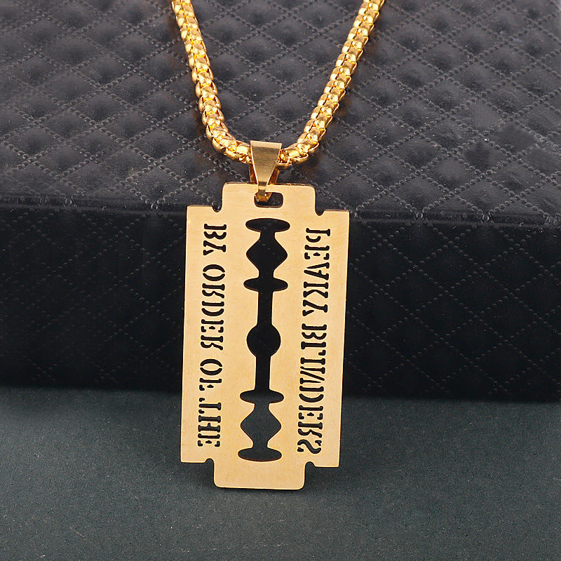 Peaky Blinder Razor Party Stainless Steel Necklaces