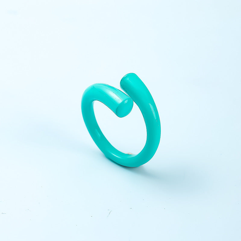 Personality Fashion Macaron Color Design Sense Rings