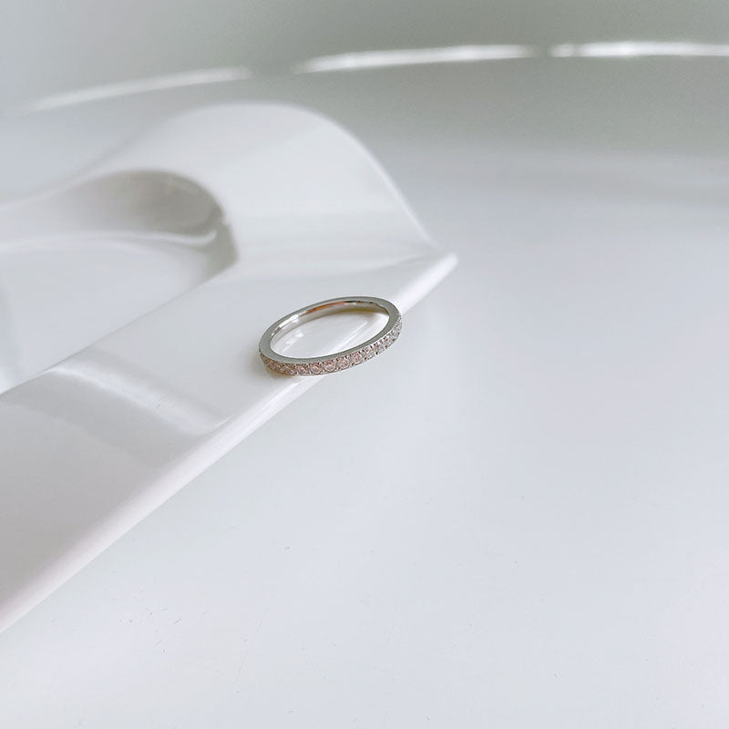 Full Circle Diamond Titanium Steel Female Niche Rings