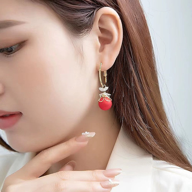 Fashion Blue Crystal Temperament Copper Micro Earrings