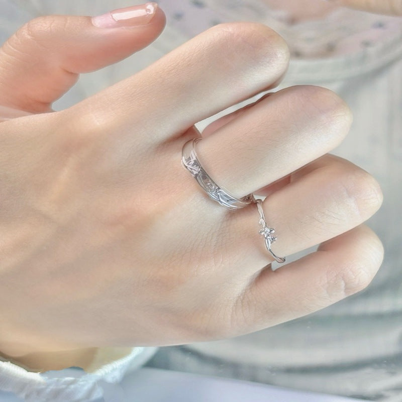 Lovesickness Lilac Couple Sterling Sier Pair Design Opening Birthday Rings