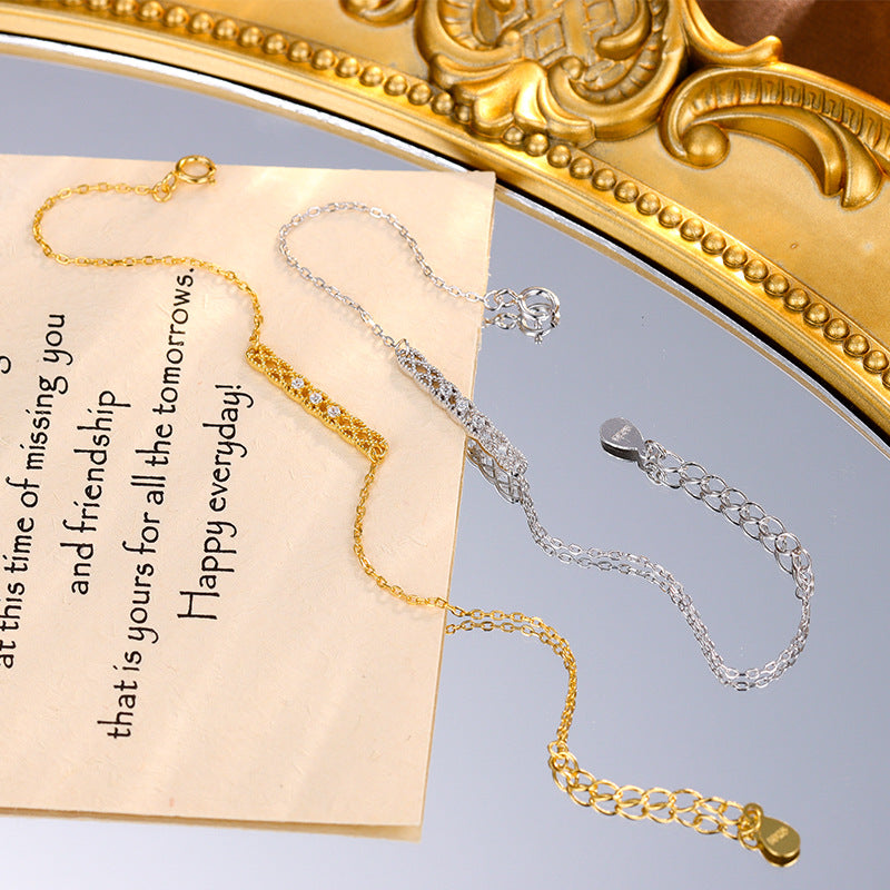 Women's Micro Inlaid Zircon Hollow Lace Design Bracelets