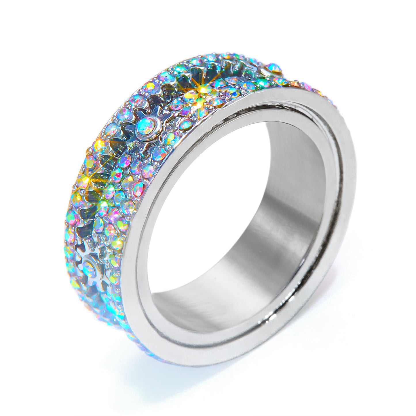 Creative Mechanical Starry Gear Rotatable Rotating Rings