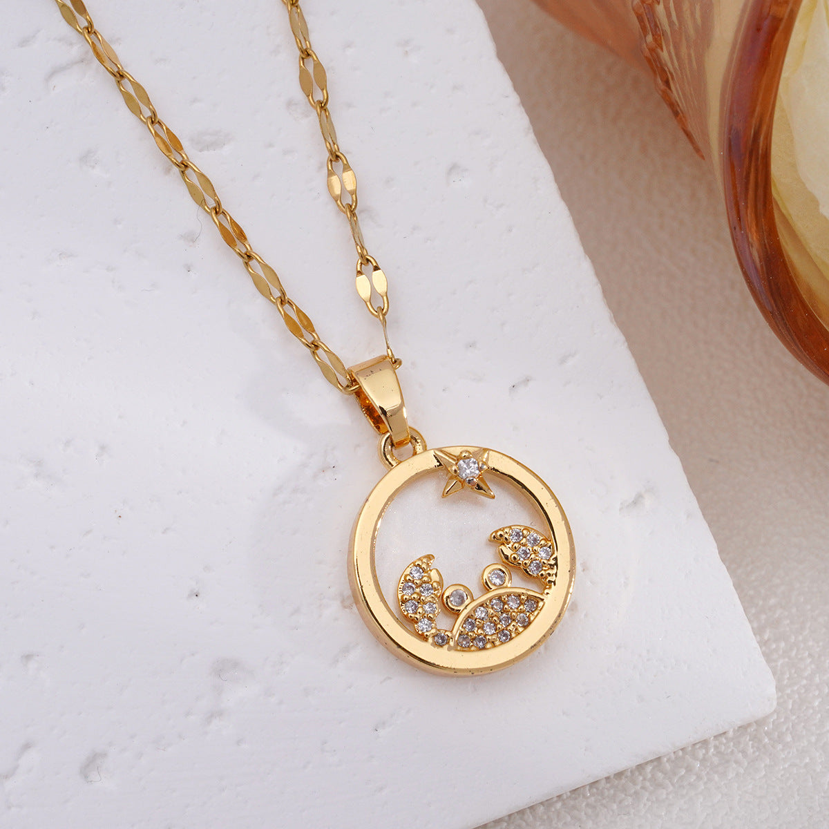 Women's Fashion Twee Constellations Design High-grade Real Gold Necklaces