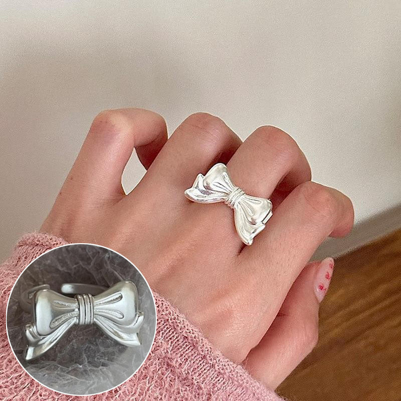 Butterfly Female Twin Elegant Personality Sier Rings