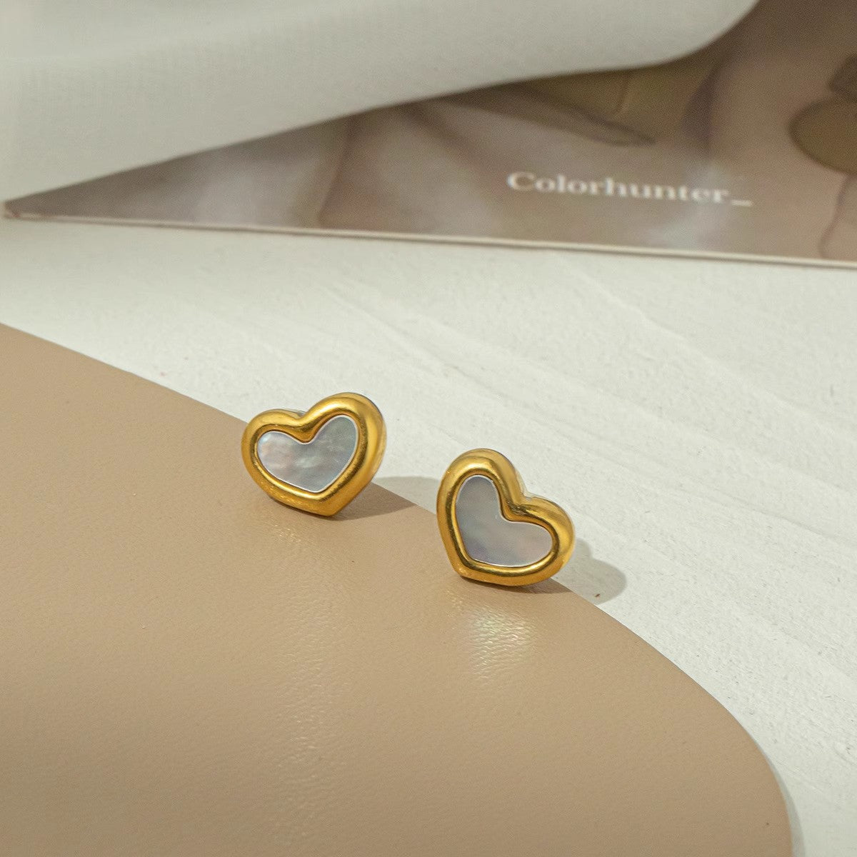 Women's Gold French Style Love Natural Fritillary Necklaces