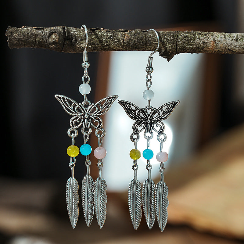Color Short Small Butterfly Simple Bohemian Earrings