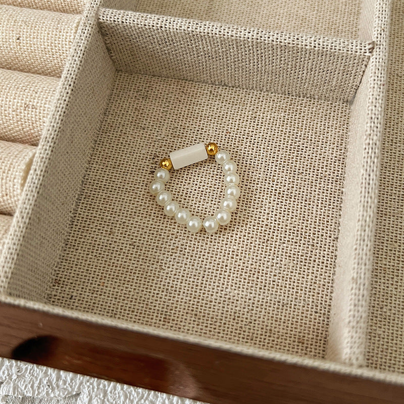 Beads Niche Design Advanced Finger Light Luxury Rings