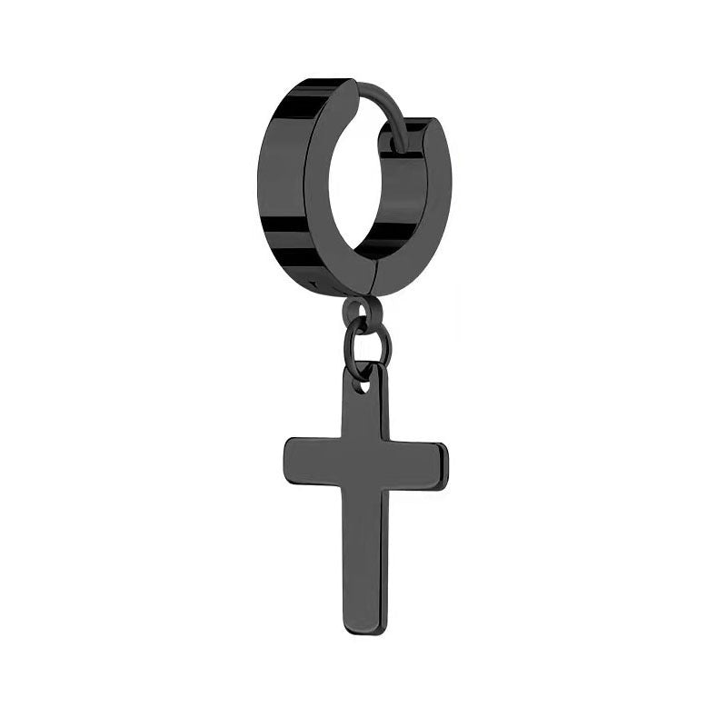 Women's & Men's Clip Titanium Steel Round Fashion Stainless Earrings