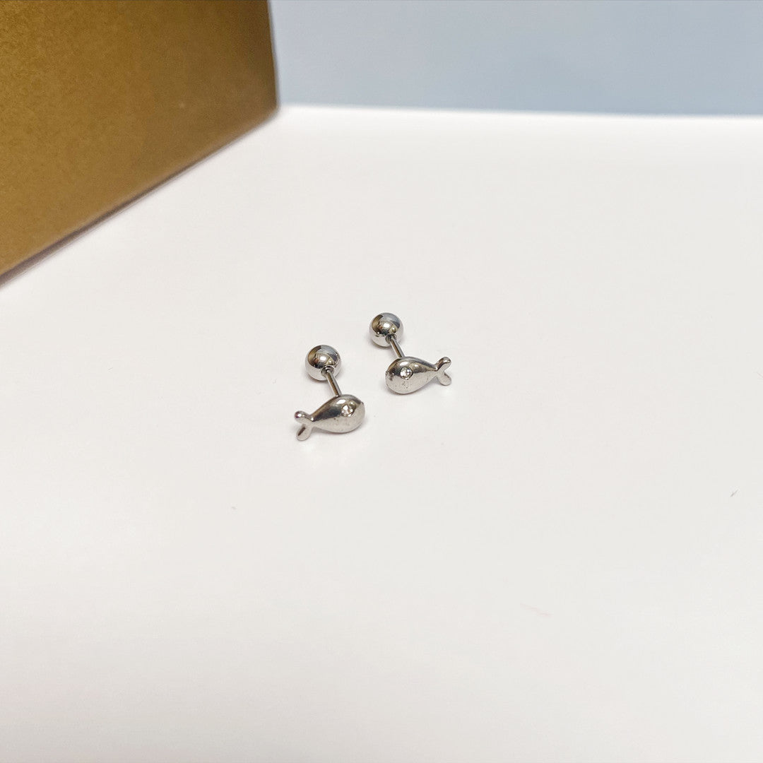 Women's Simple Small Golden Ear Bone Titanium Rings