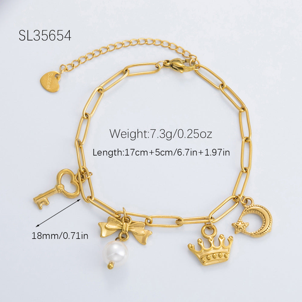 Women's Summer Stainless Steel Electroplated Gold Style Bracelets