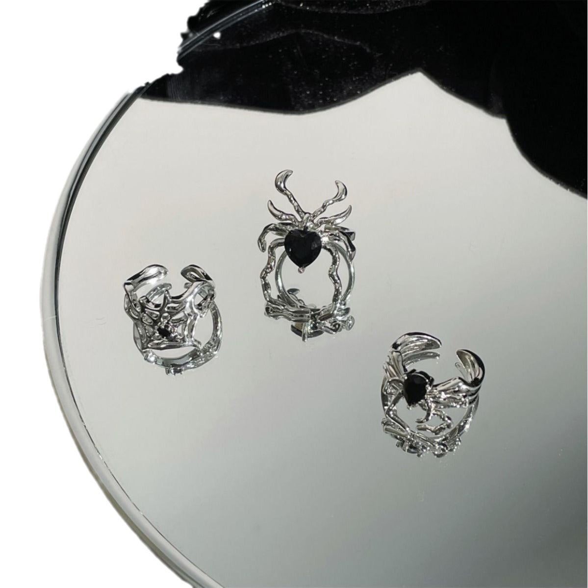 Gem Spider Nail Niche Design Cold Rings