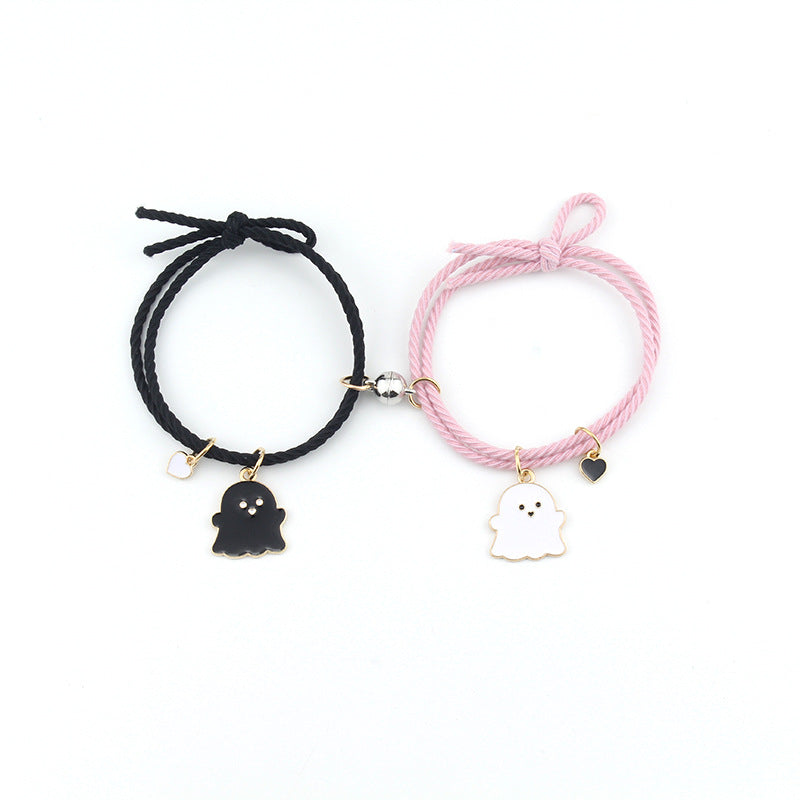 Love Heart Magnetic Couple Girlfriends Pair Of Suction Small Bracelets
