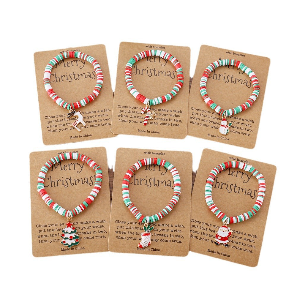 Fashion Christmas Element Card Cute Personality Elk Bracelets