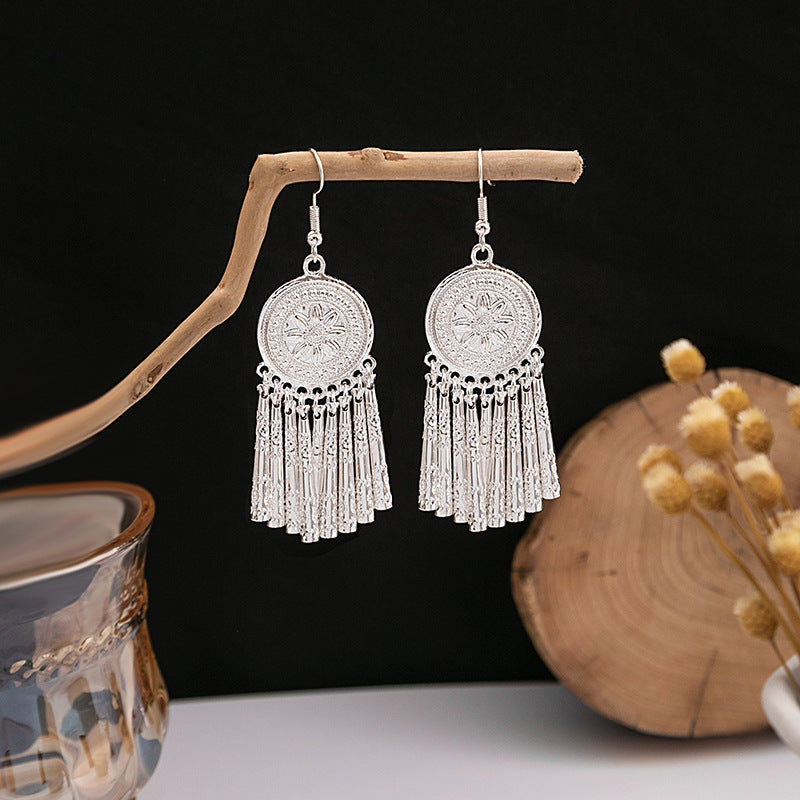 Sier Family Minority Ethnic Style Tourist Attractions Earrings