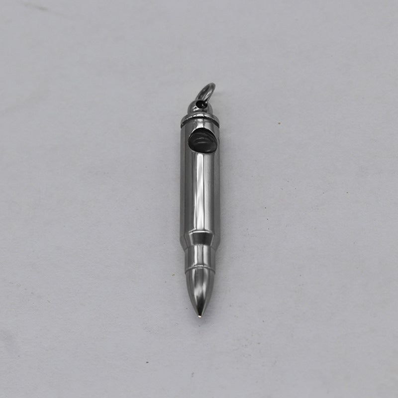 Veterans Memorial Bullet Projection Stone Titanium Steel Necklaces