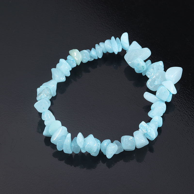 Natural Colorful Gravel Irregular Hand-woven Stretch Bracelets