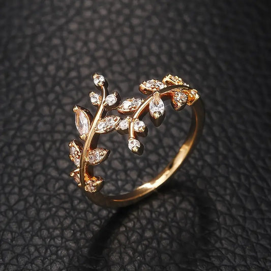 Women's & Men's Copper Inlaid Zircon Opening Adjustable Diamond Size Rings