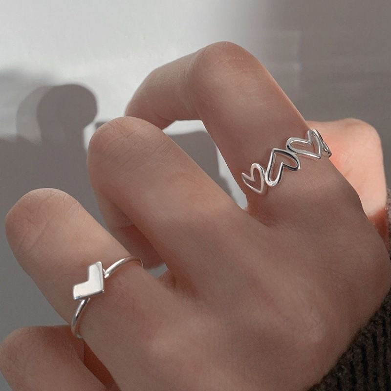 Women's & Men's Heart-shaped Fashion Personality Affordable Luxury Design Rings