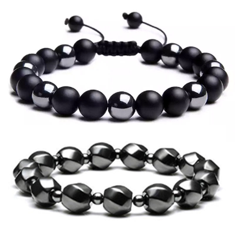 Men's Ornament Hematite Obsidian Matte Weave Vintage Bracelets