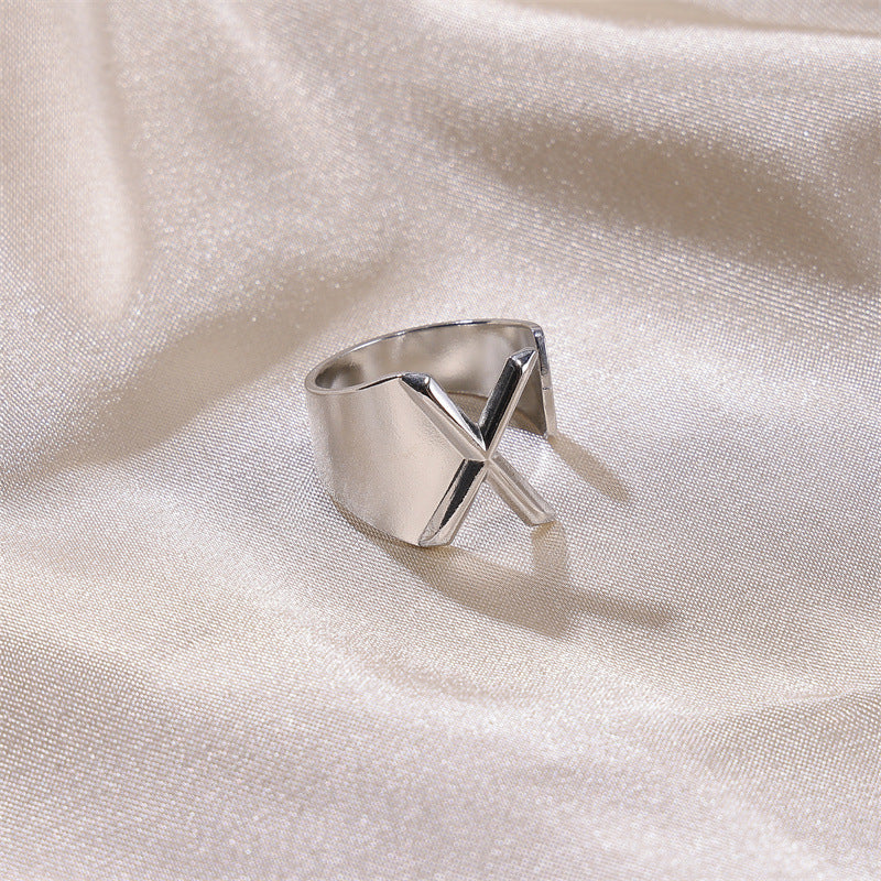Letters Female Style Fashion Knuckle Personality Vintage Stainless Rings