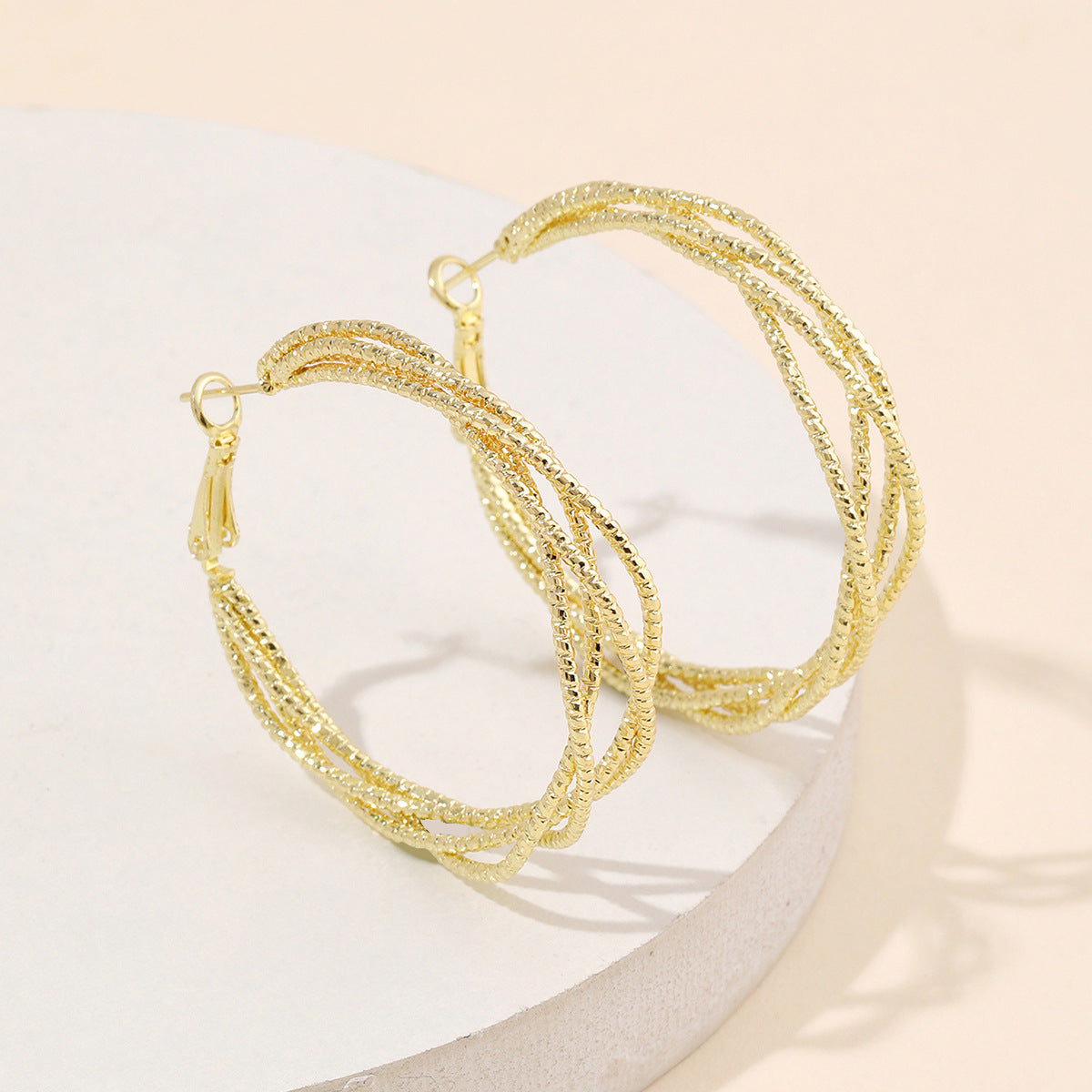 Trendy Braided Winding Twisted Hollow Twist Earrings