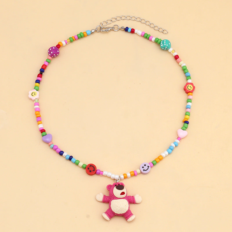 Hip Hop Dice Smiley Face Clavicle Chain Necklaces