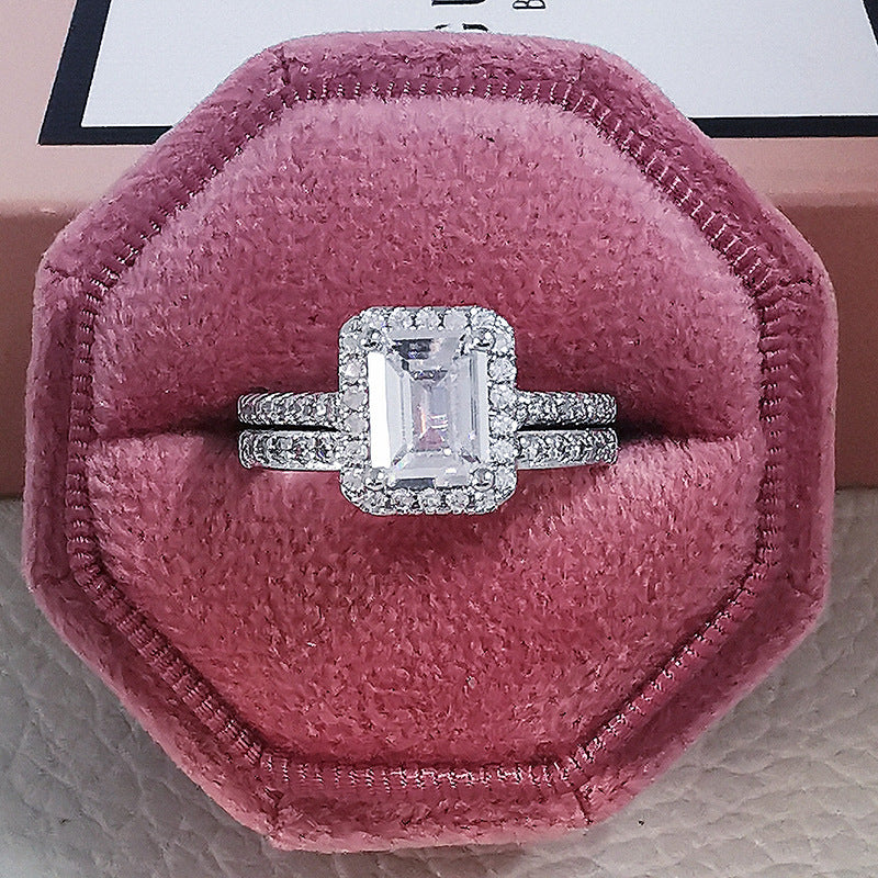 Women's Luxury Round Geometric Combined Design Advanced Rings