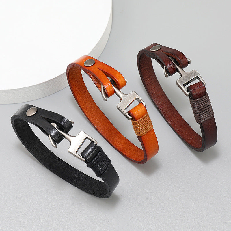 Men's Simple Style Fashion Boat Anchor Cattle Bracelets