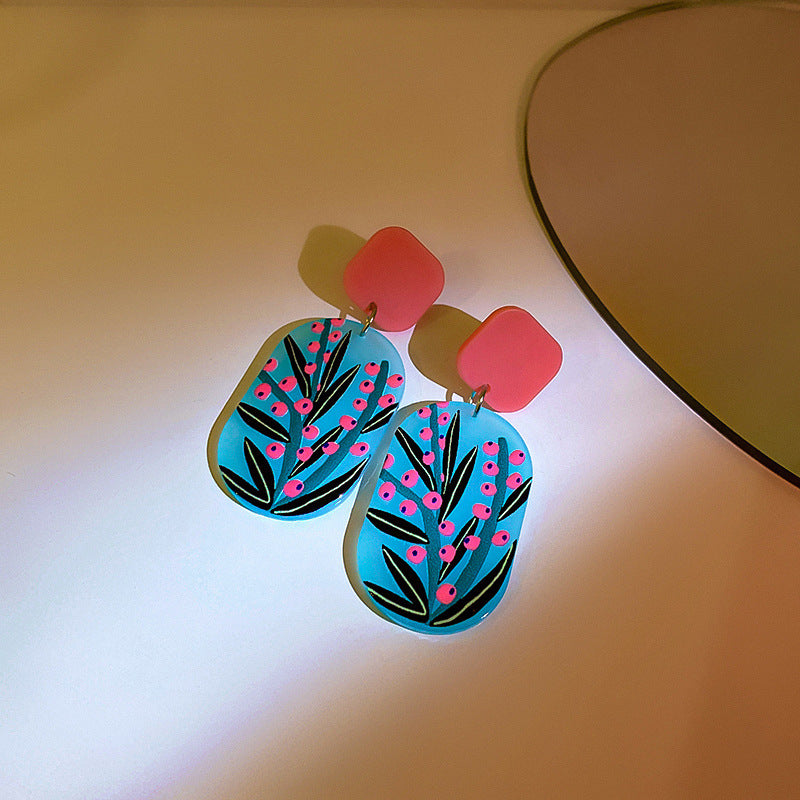 Women's Needle Simple Plaid Geometric Fashion High-grade Earrings