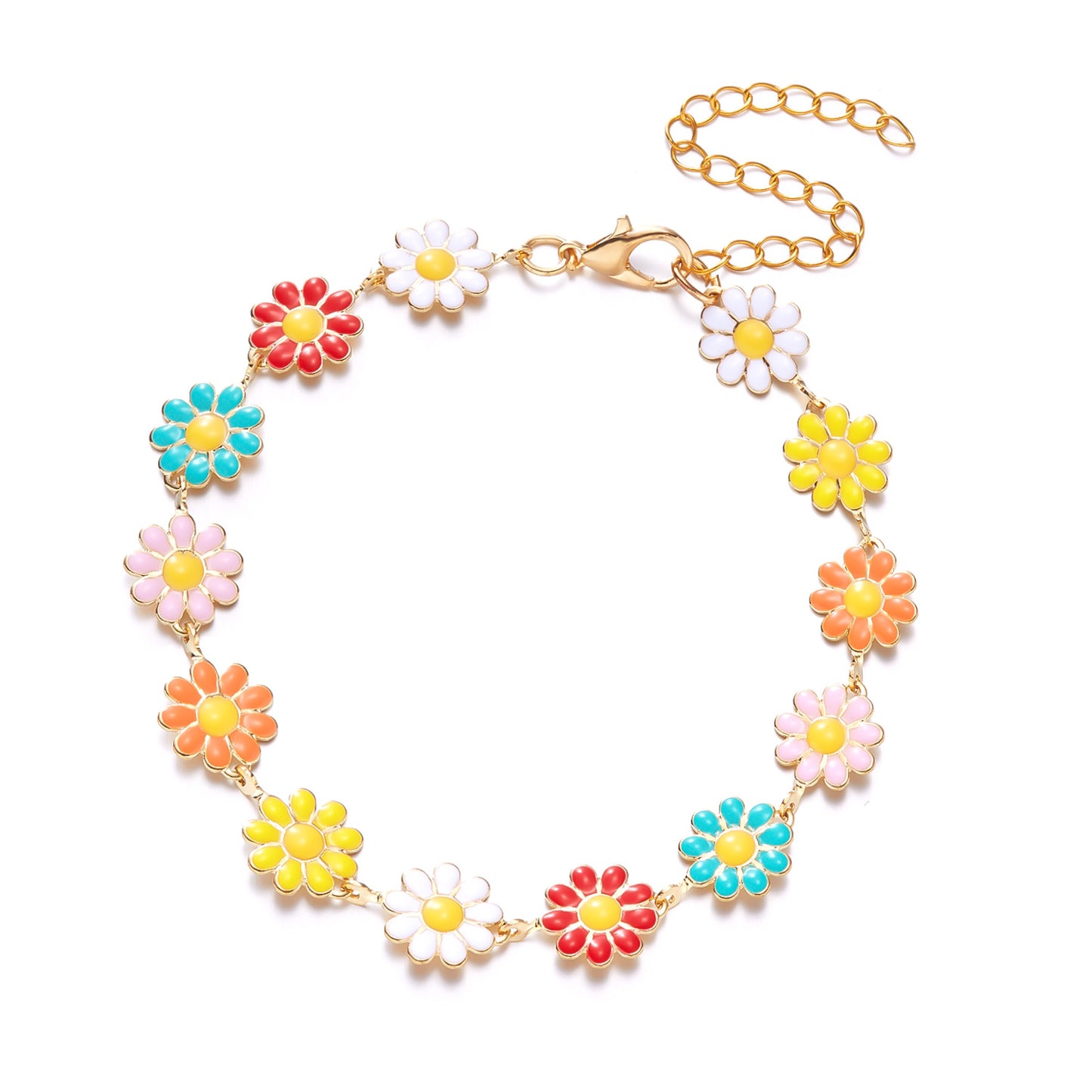 Colorful Oil Little Daisy Flower Fashion Bracelets