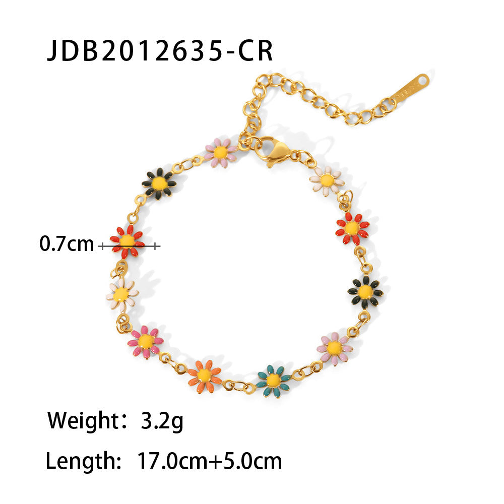 Summer Gold Stainless Steel Little Daisy Earrings