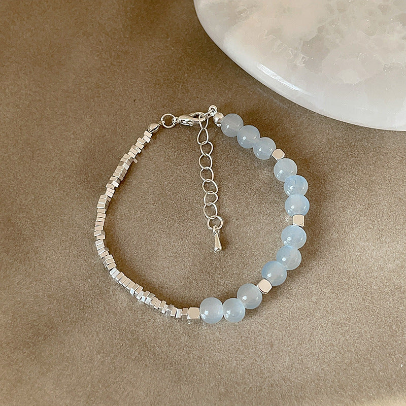 Series Small Pieces Of Sier Natural Stone Beaded Bracelets