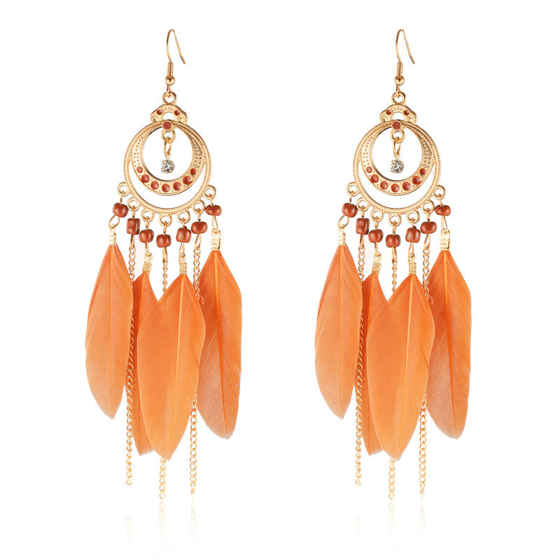Feather Long Ethnic Style Jewelry Your Earrings