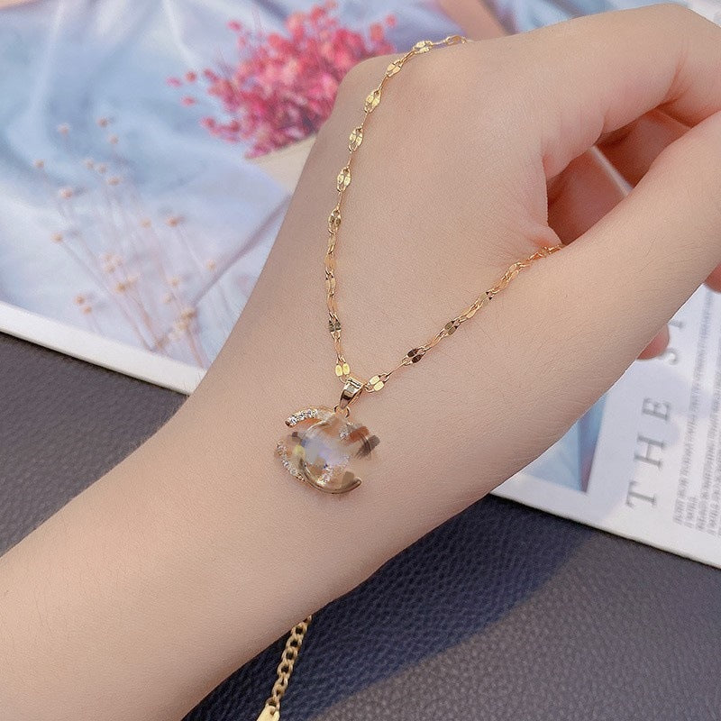 Live Broadcast Smart Double Female Summer Advanced Design Sense Necklaces