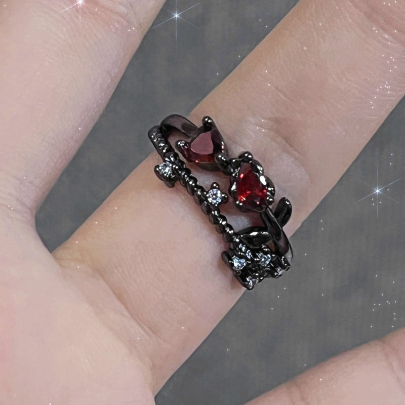 Punk Cross Butterfly Open-end Personality Female Rings