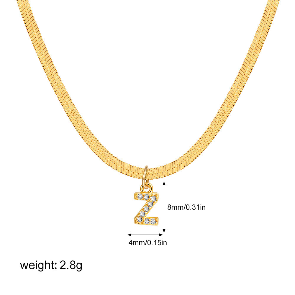 Stainless Steel Snake Bones Chain Letter Necklaces