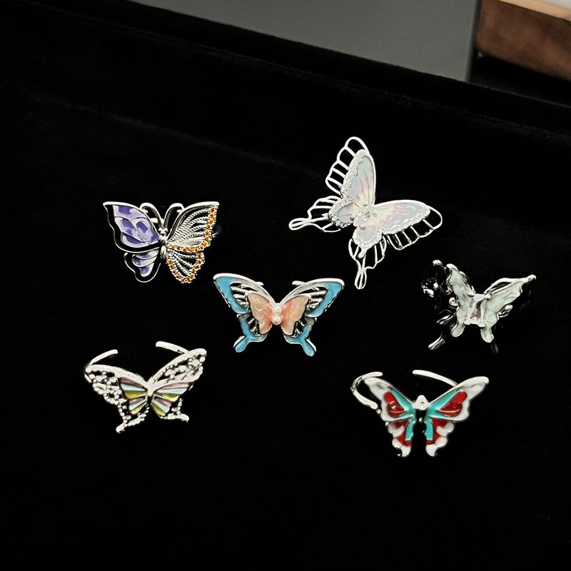 Glaze Butterfly Opening Female Trendy Cool Hot Rings