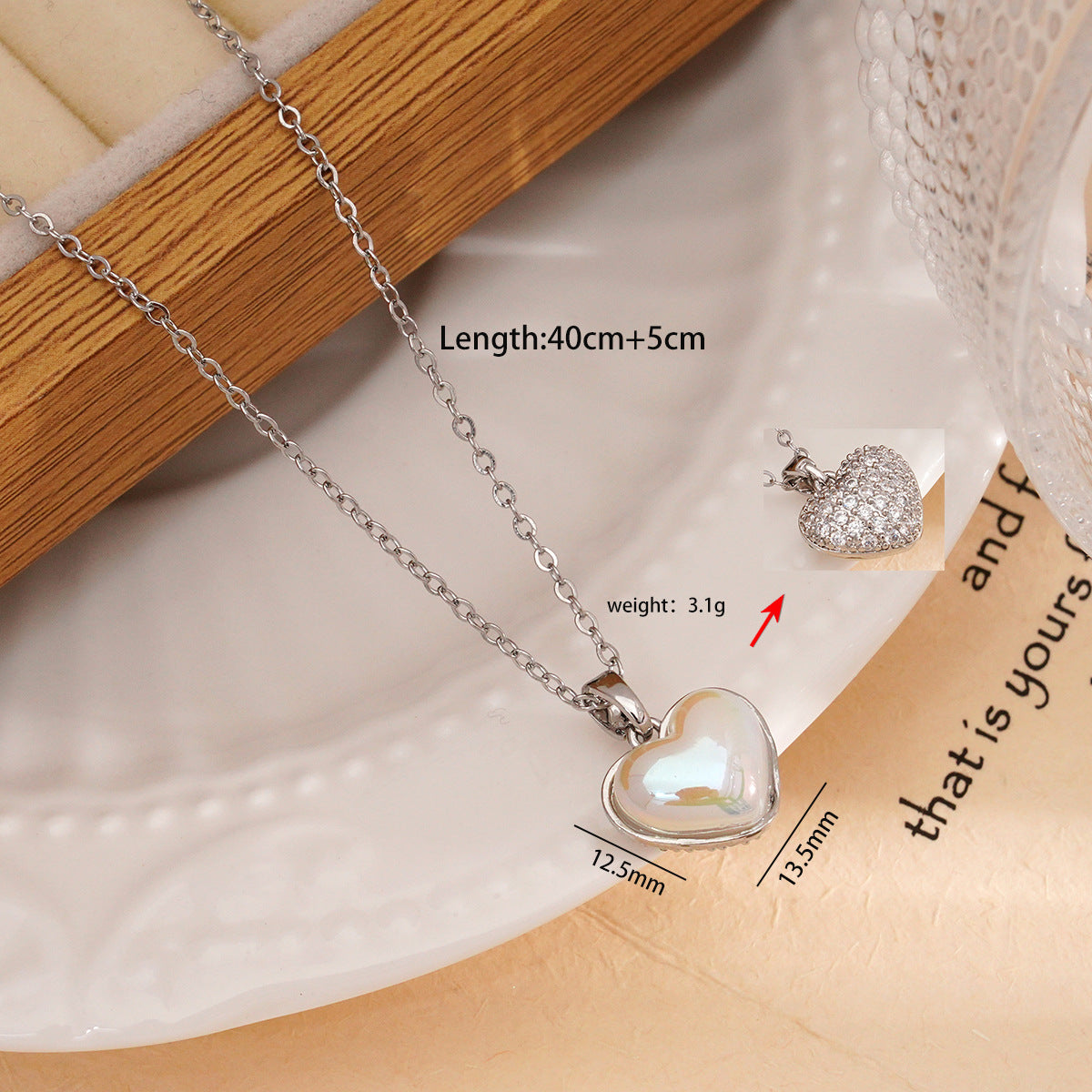 Women's Titanium Steel Double-sided Heart Trendy Simple Necklaces