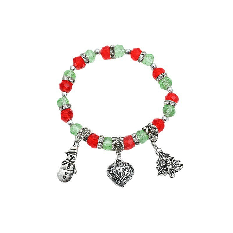 Jewelry Colorful Crystal String Beads Christmas Tree Bracelets