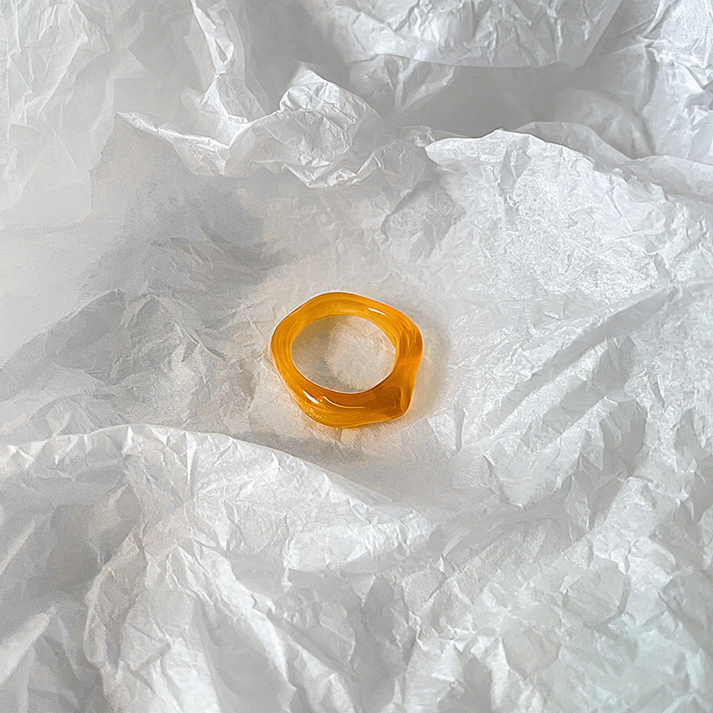 Resin Candy Color Cute Hand Jewelry Rings