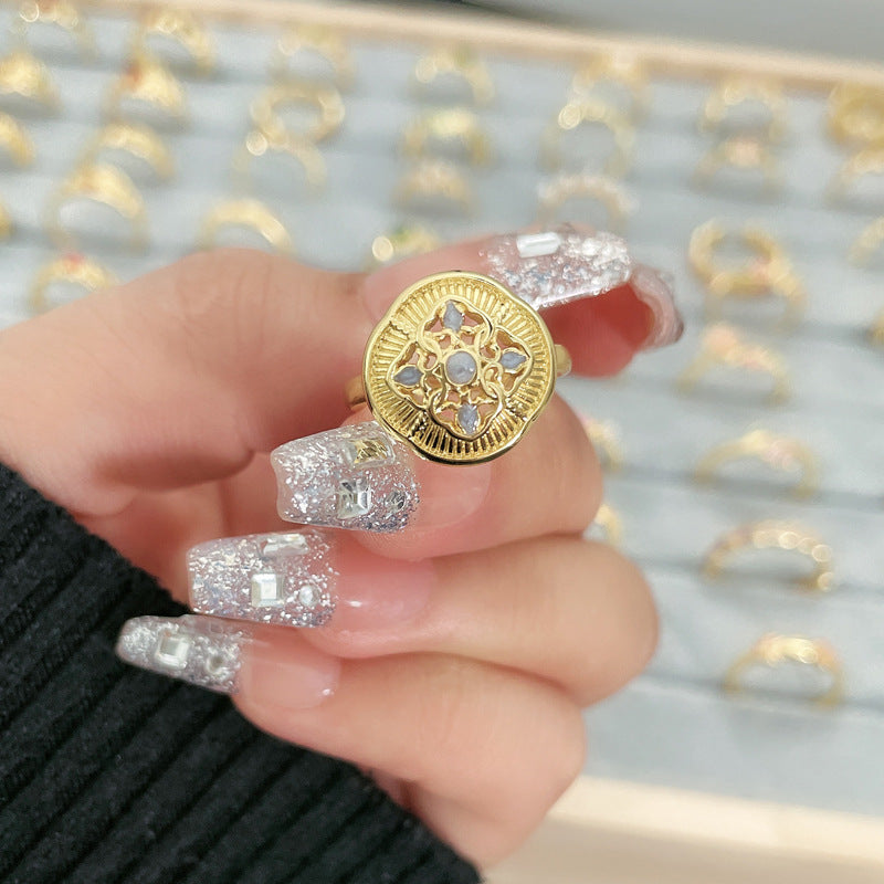 Flower Fashion Personalized Opening Adjustable Index Finger Rings