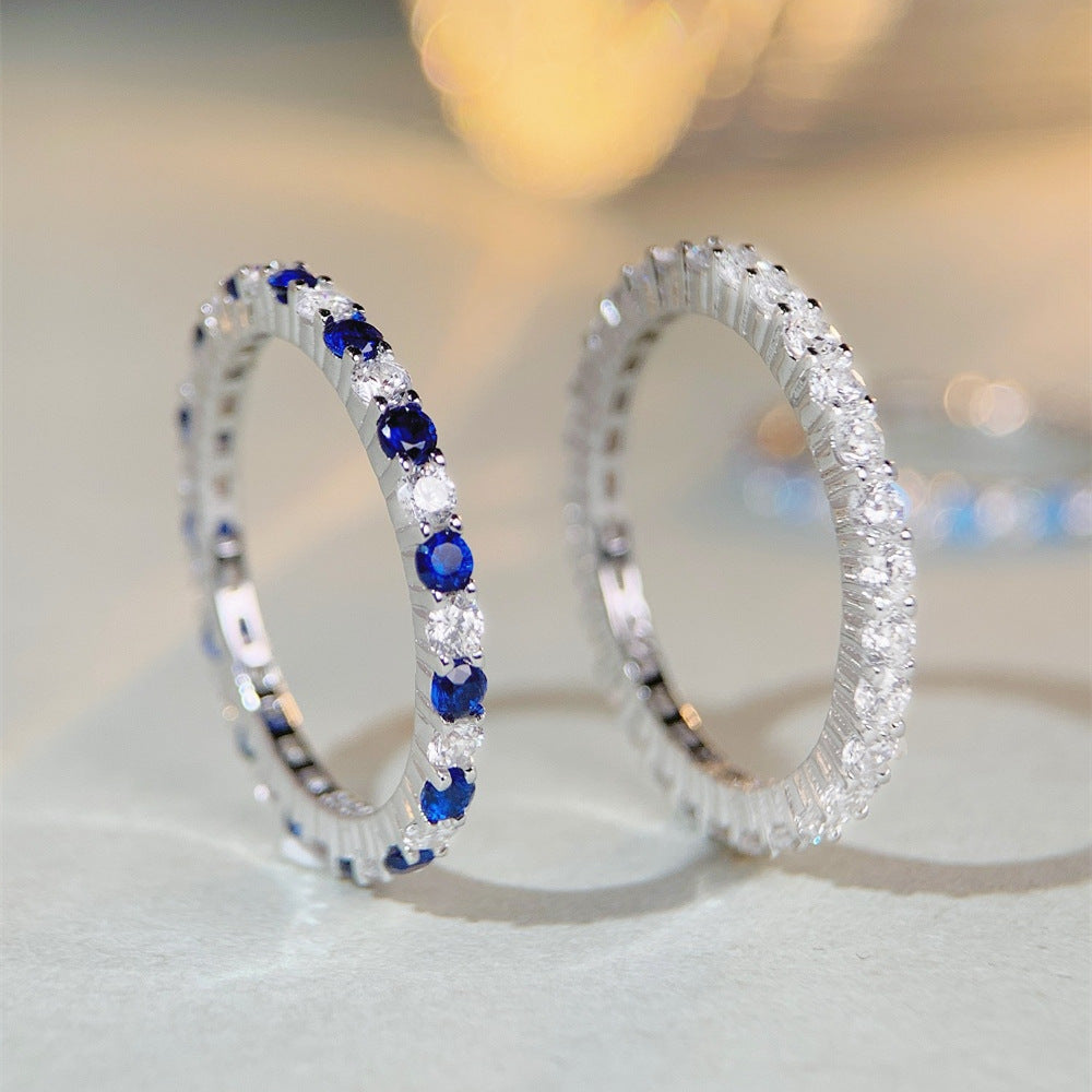 High Carbon Diamond Sterling Sier Female Wind Room Rings