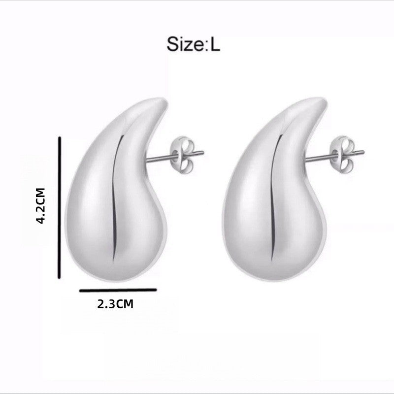 Water Drop Glossy Hollow Advanced Design Earrings